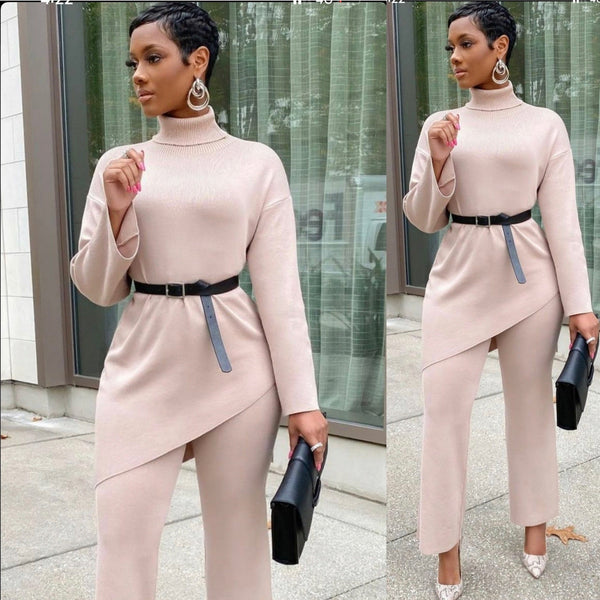 Long Peplum top & Pants Sweater Set – YELLOW SUB TRADING