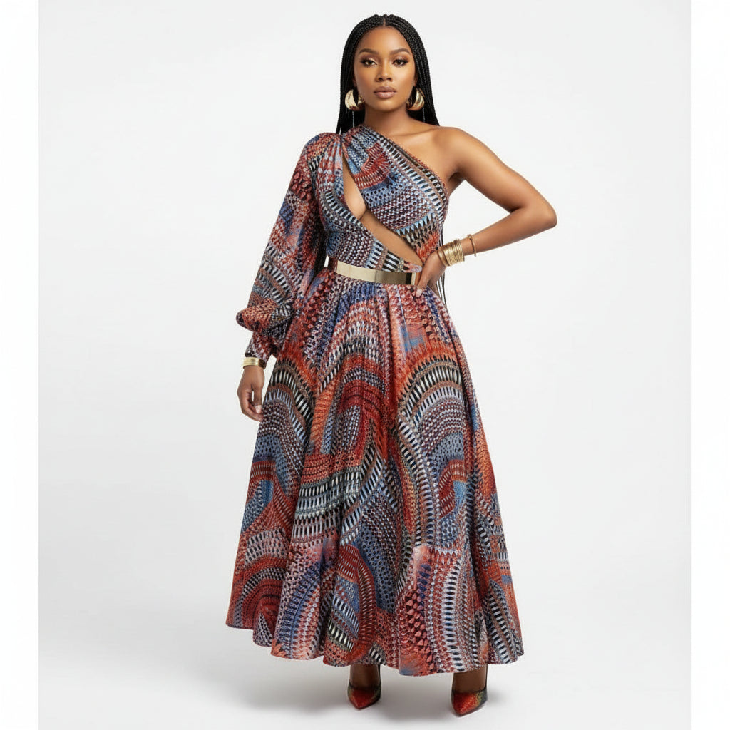 V-Neck One Hand maxi Dress