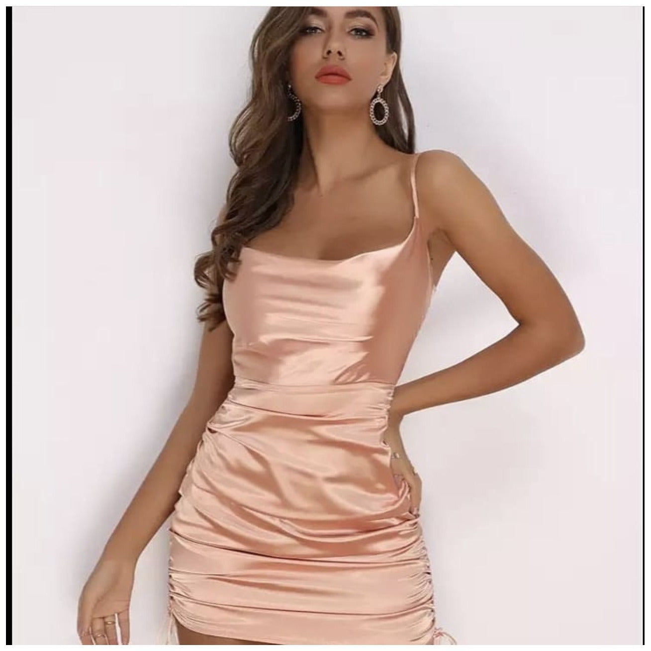 Sleeveless Short Satin Mini Dress