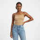 Sleeveless Chic Mesh Ruched Halter Bodysuit