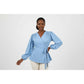 Long Sleeve Wrap Elegant Cross V Neck Shirt