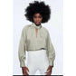 Long Sleeve Satin Blouse