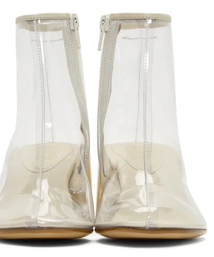 Transparent Side Zipper Ankle Pvc Boots