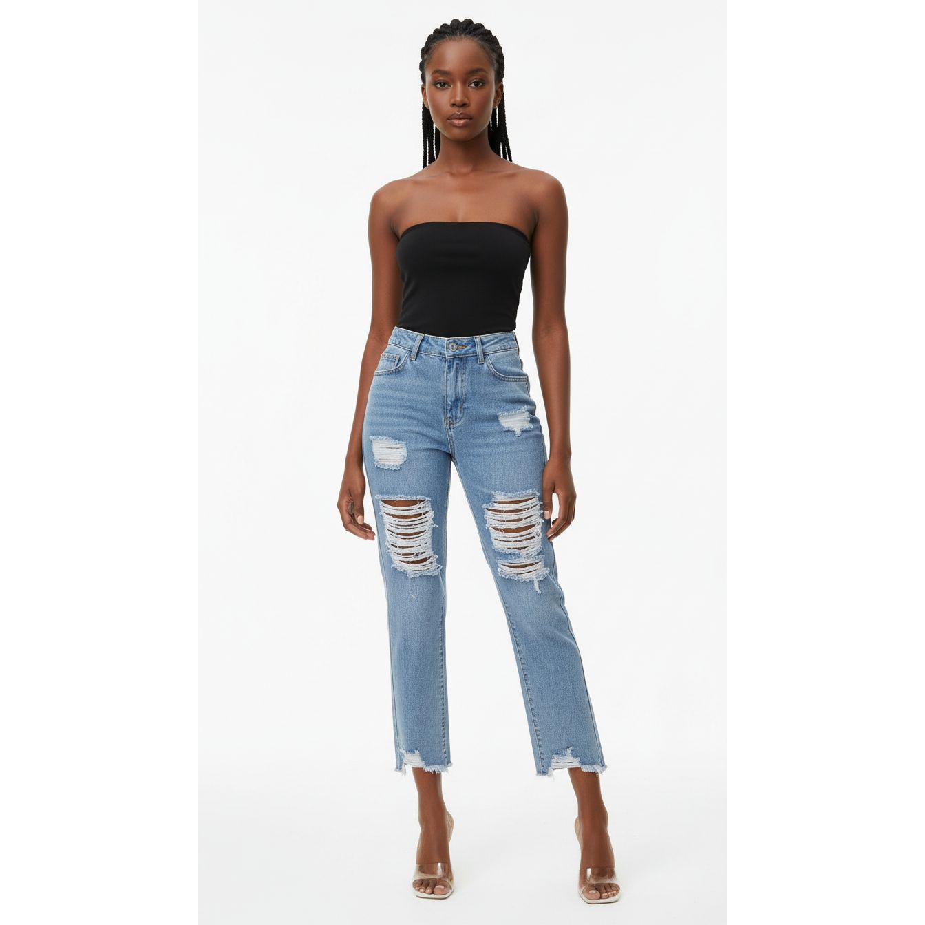 Distressed Denim Jeans