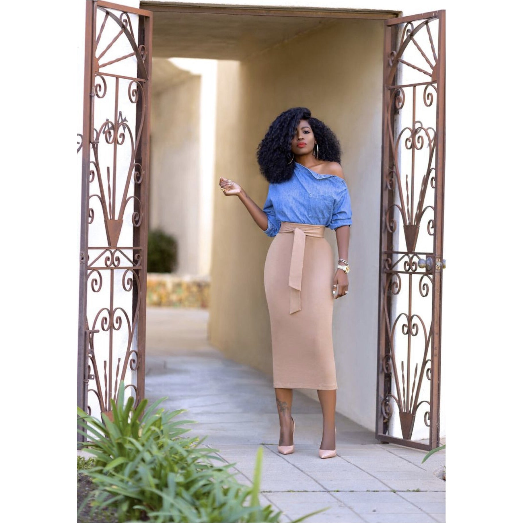 High Waisted Pencil Skirt