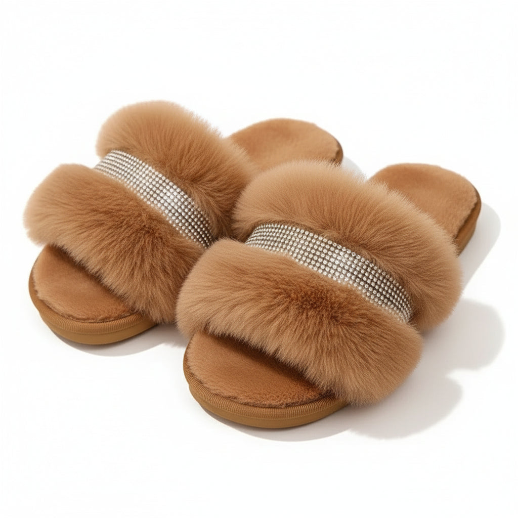 Furry Slides Outside Sexy Shoes