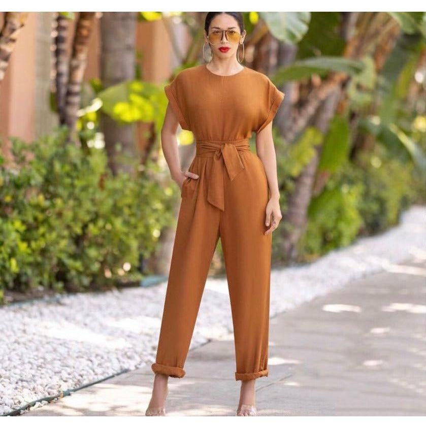 Vintage Fashion Short Sleeve Jumpsuit