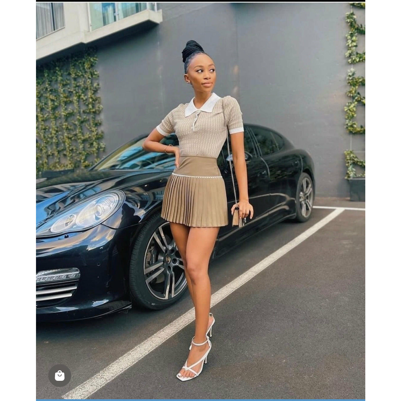 Knitted Top & Mini Skirt Set