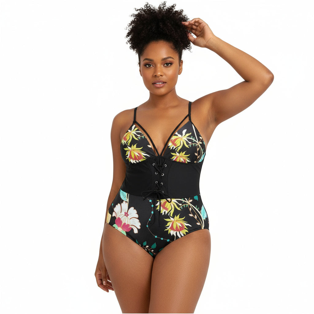 Flower Printing Corder Swimwear