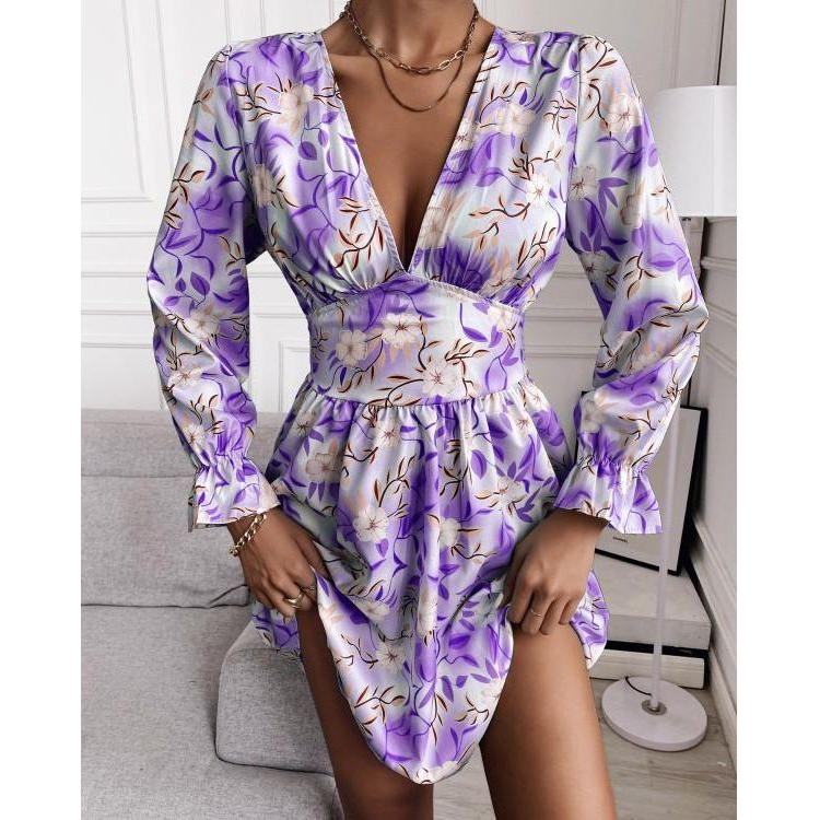Floral Print Long Sleeve Dress
