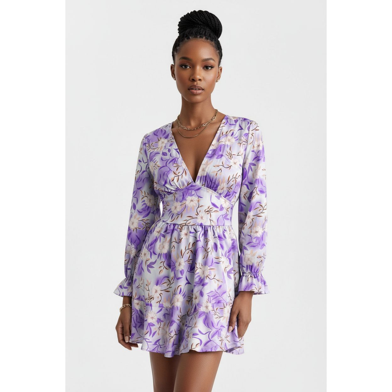 Floral Print Long Sleeve Dress