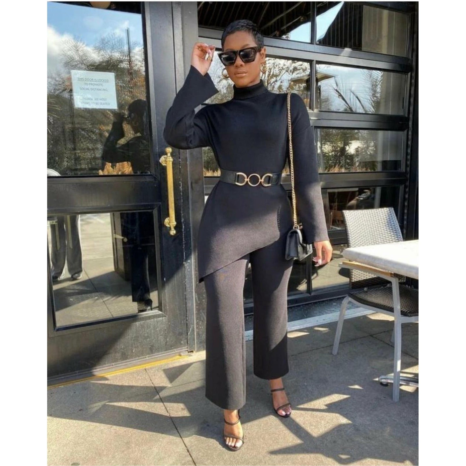 Compact Knit Peplum Trousers