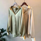 Silk Long-sleeve Vintage  Shirt Blouse