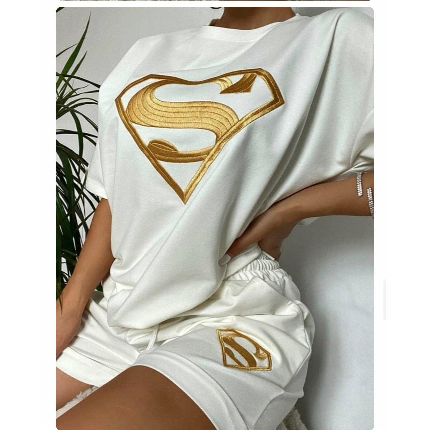 Letter embroidery T-shirt Shorts Tracksuits Sets