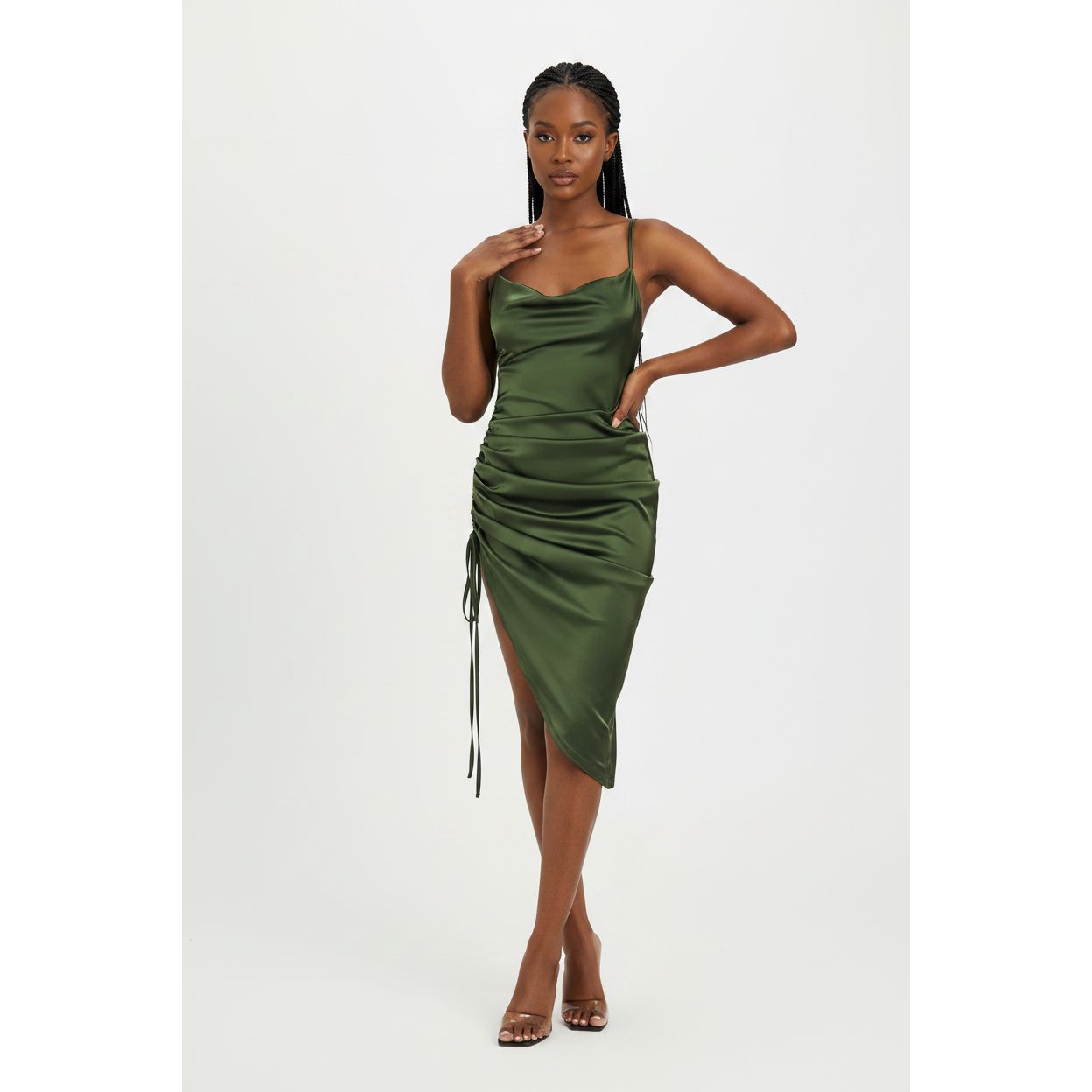 Drawstring Spaghetti Straps Dress
