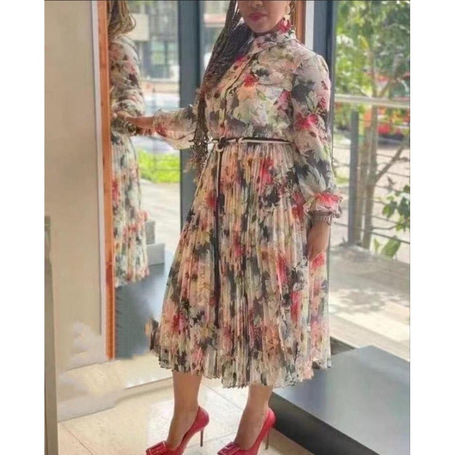 Floral Chiffon Maxi Dress