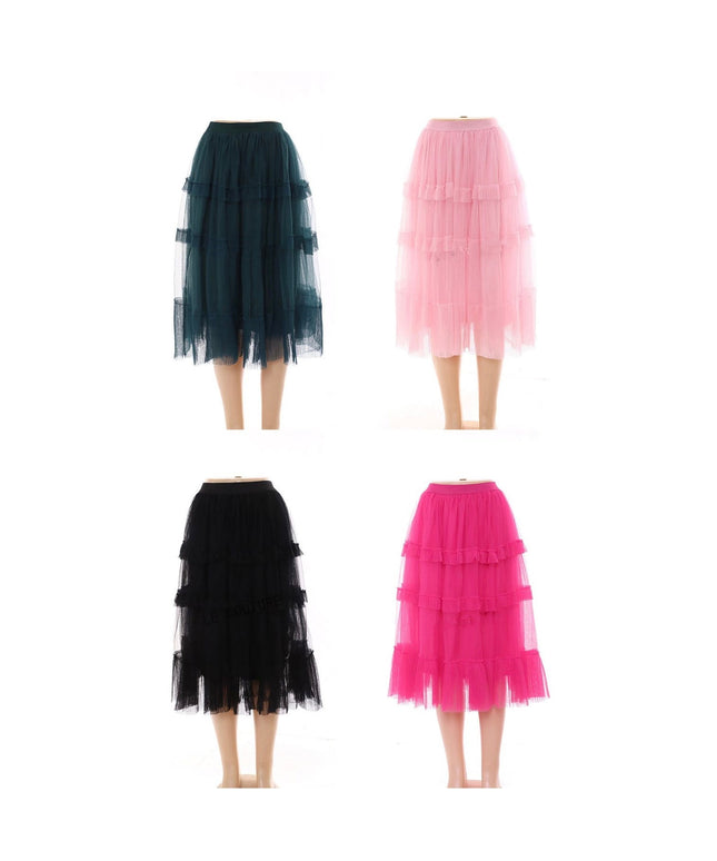 Patchwork Plain Tulle Skirts