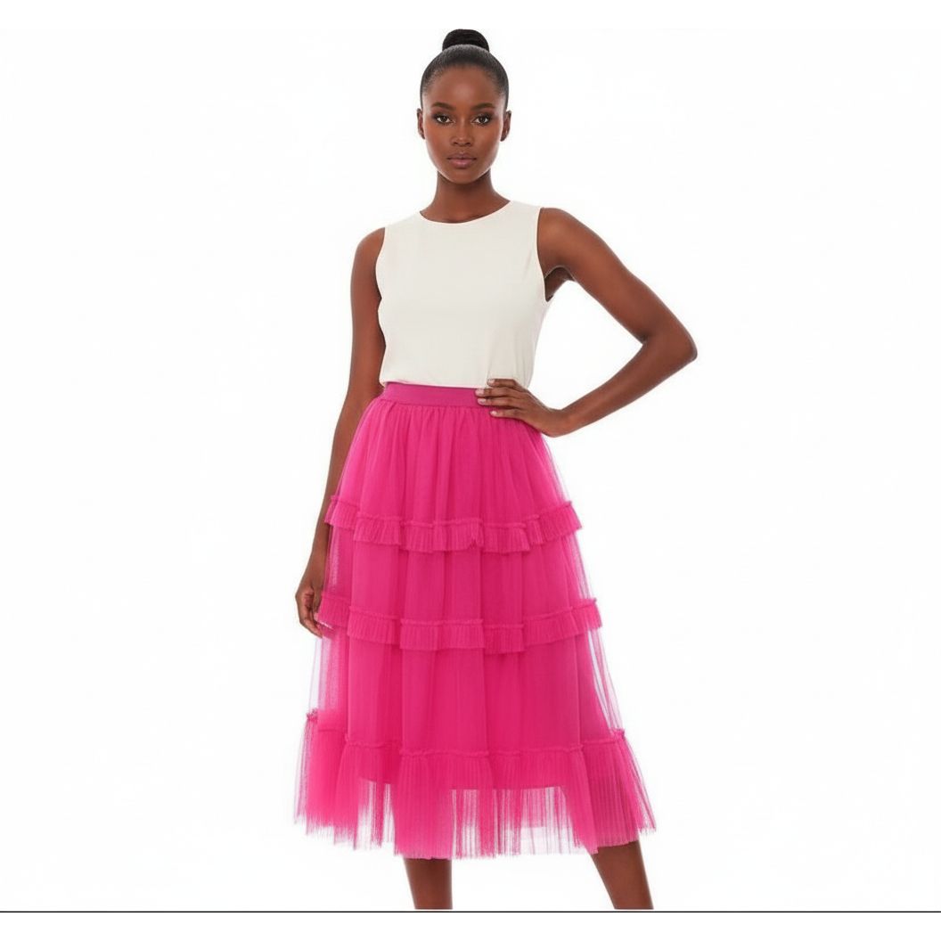 Patchwork Plain Tulle Skirts