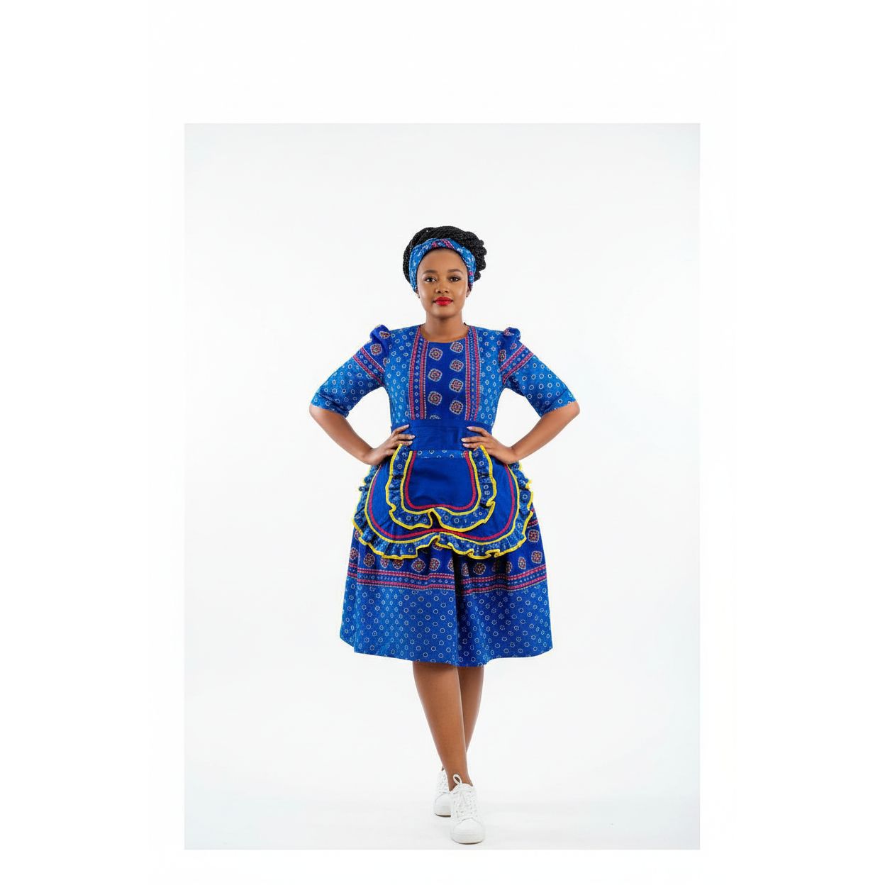 Three Quarter Sleeve Ankara Dress