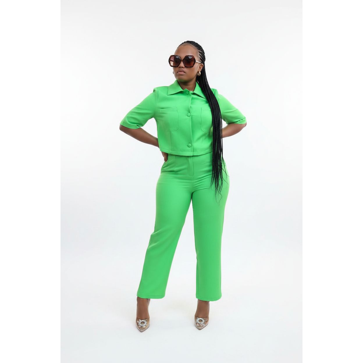 Three Quarter Sleeve Jacket & Pants Formal Sets
