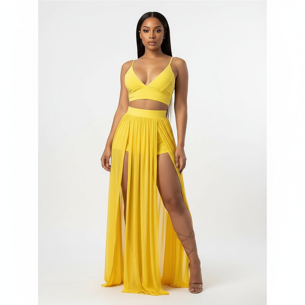 Side Slit Swimming Two Piece