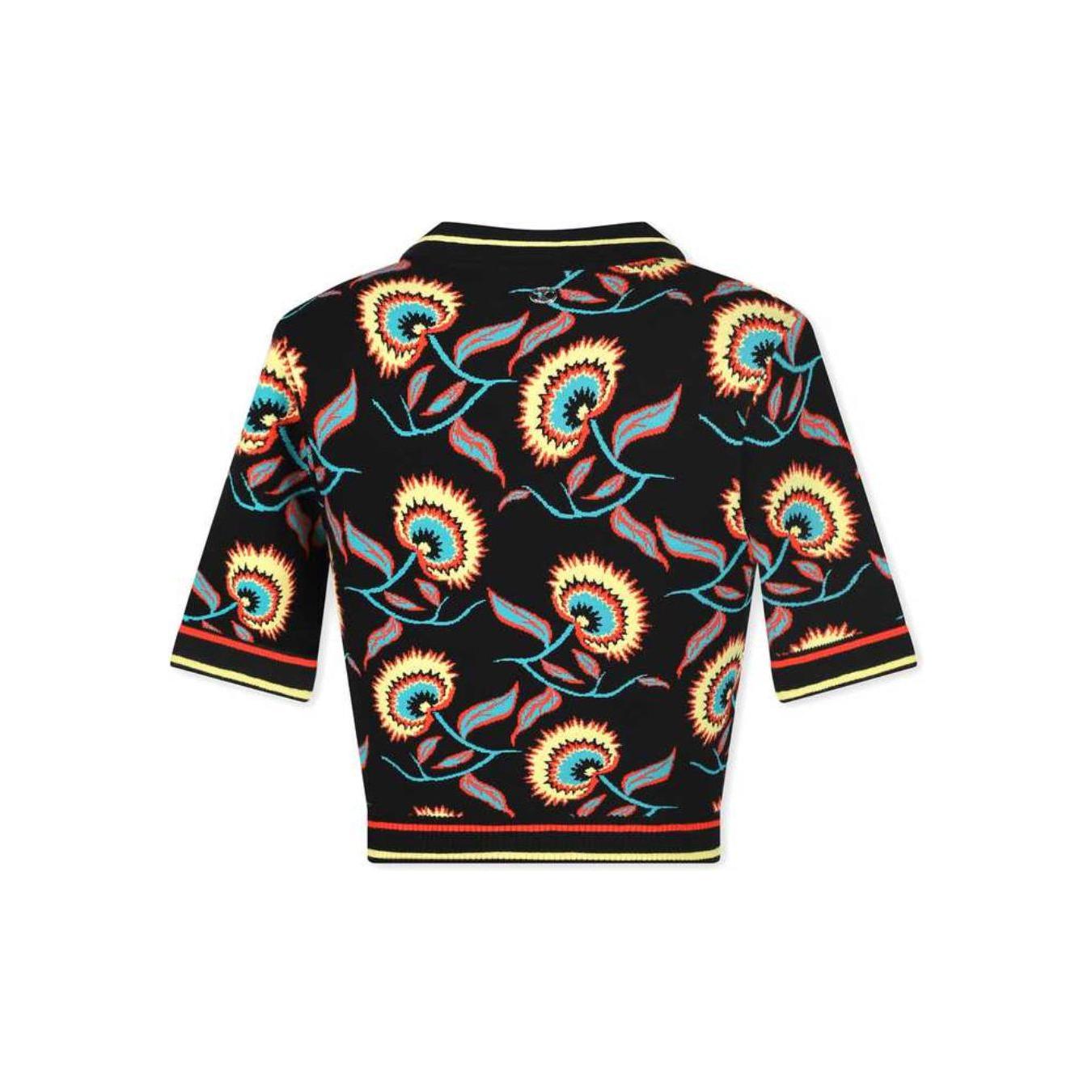 Cropped Jacquard Knit Top