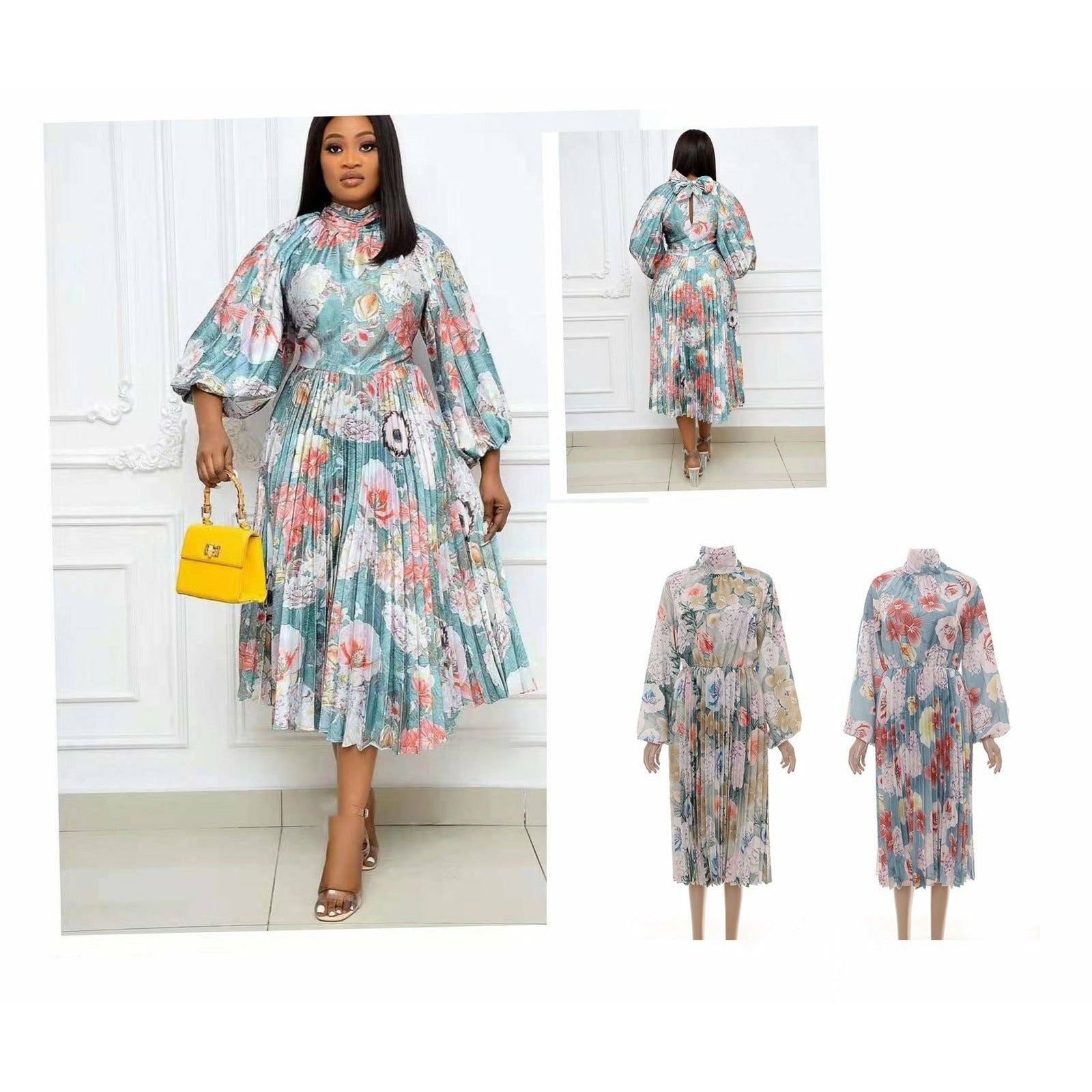 Long Sleeve Floral Print Dress