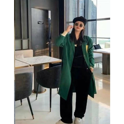 Single Button Long Waterfall Coat