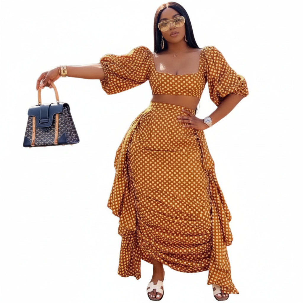 Polka Dot Skirt and Top Set