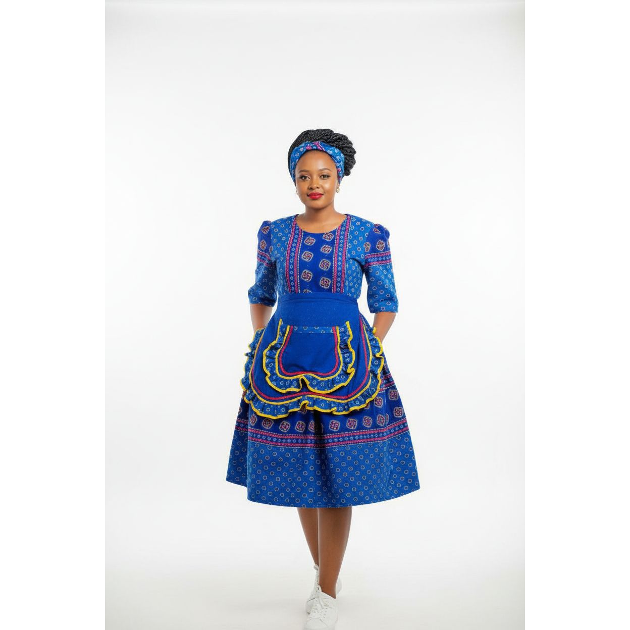 Three Quarter Sleeve Ankara Dress