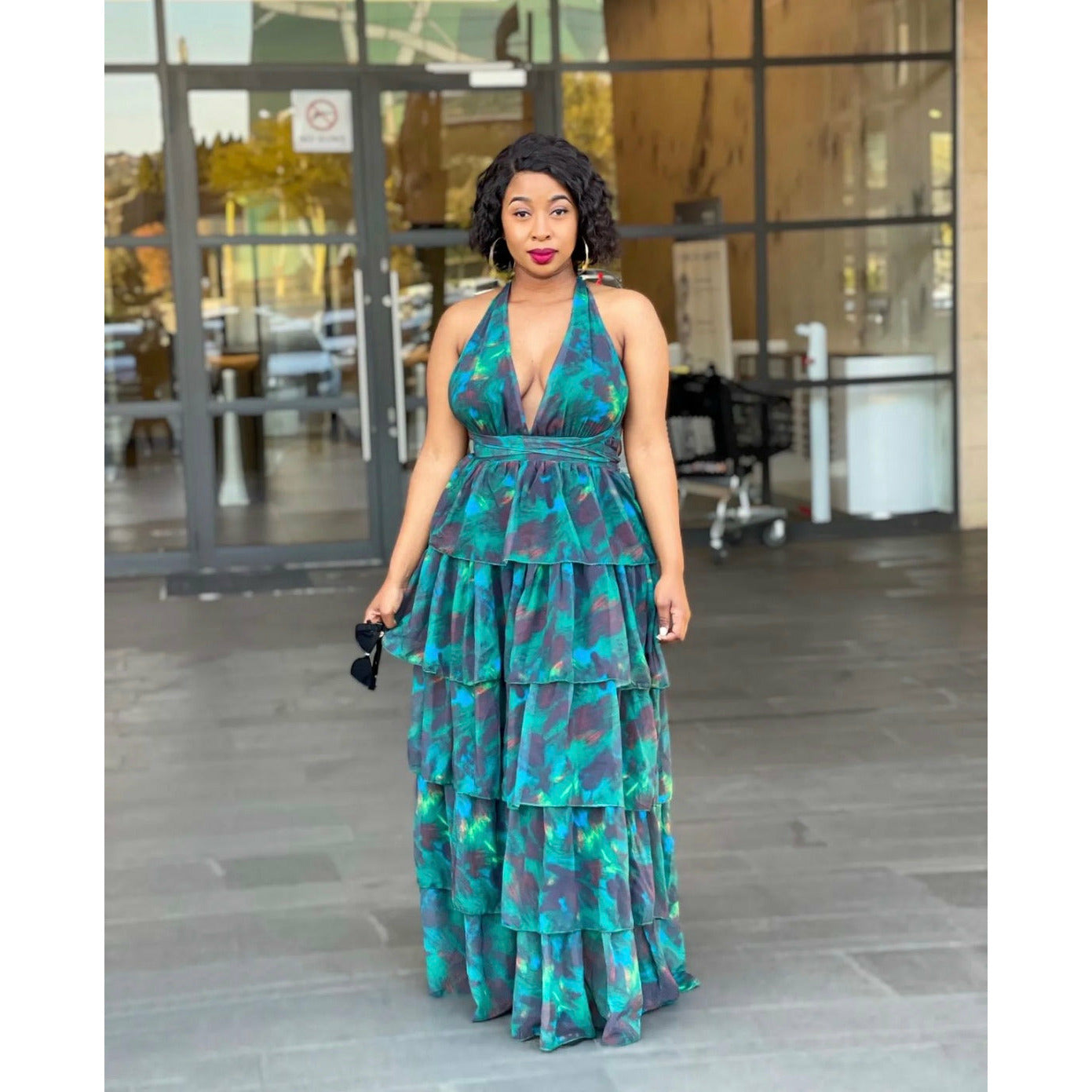 V-Neck Sleeveless Maxi Dress