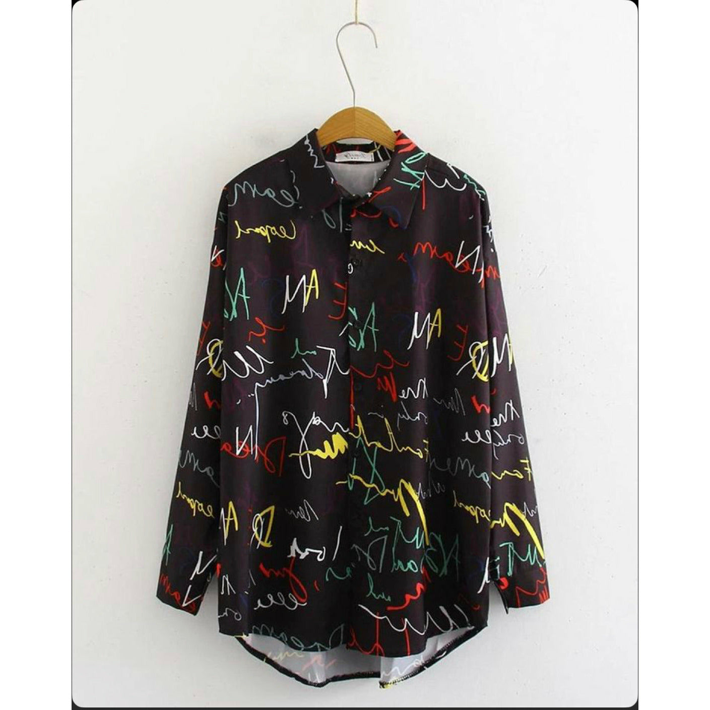Graffiti Letter Print Casual Shirt