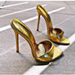 Open teo Gold slip On thin  high sandals