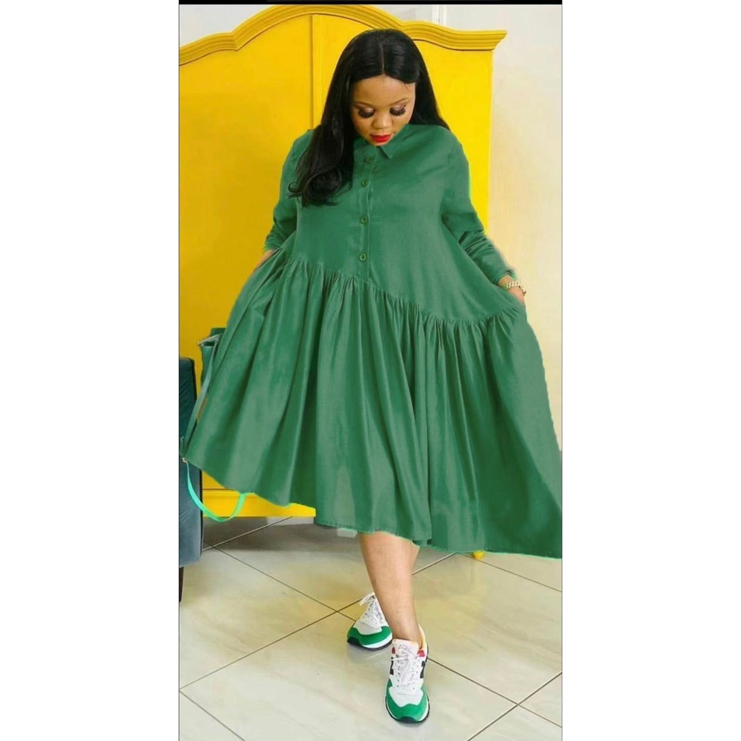 Button Detailed Vintage Dress