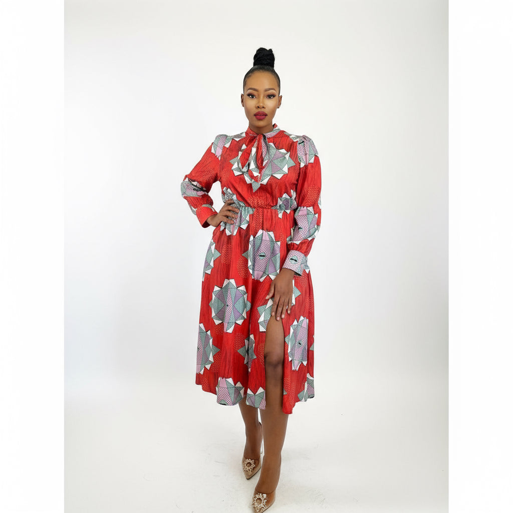 Side Slit Floral Dress