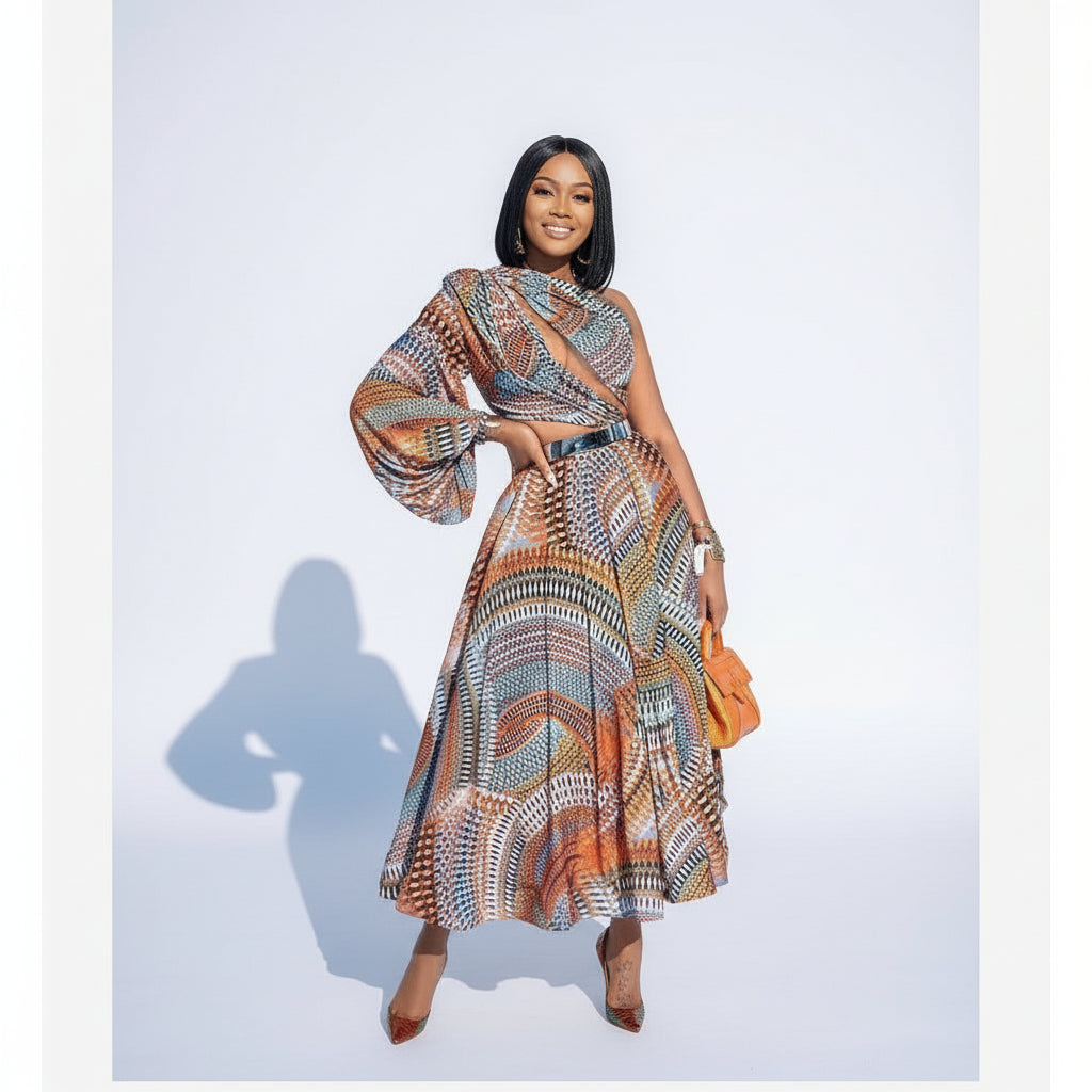 V-Neck One Hand maxi Dress