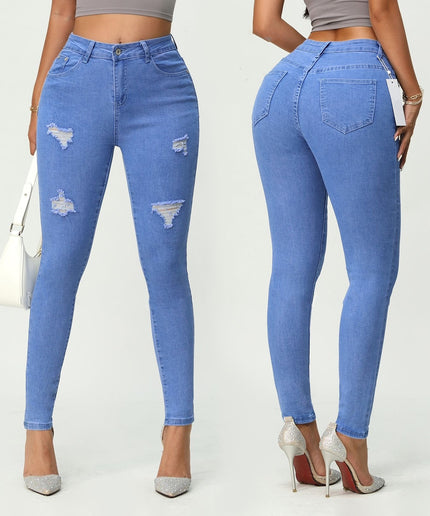 Distressed High Waisted Skinny Jeans