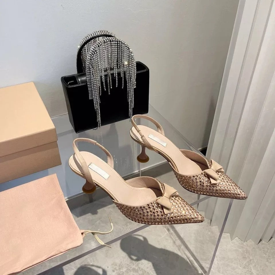 pointed toe bow heels