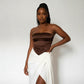 Summer Strapless Scarf Crop Top