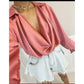V-Neck Long Sleeve Blouse