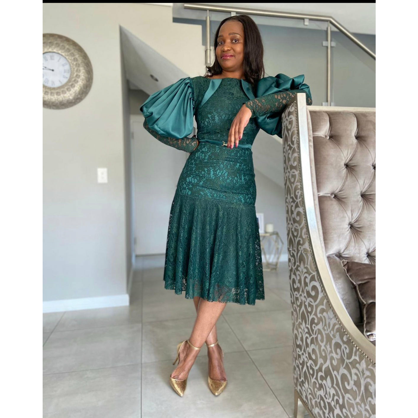 Puff Sleeve Lace Dress