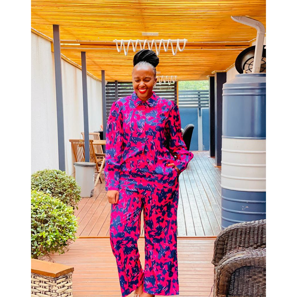 Print Shirt And Pants Twin Set