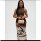 Pleated Print Bodycon Skirt