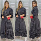 Long Sleeve Polka Dotted Shirt Dress