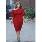 One Shoulder Off Bodycon Dress
