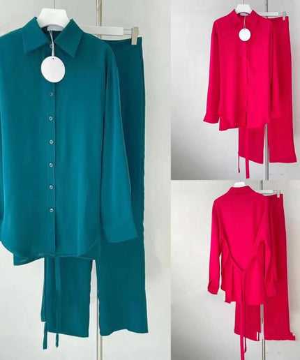 Silky Shirt and Trouser Twin Set