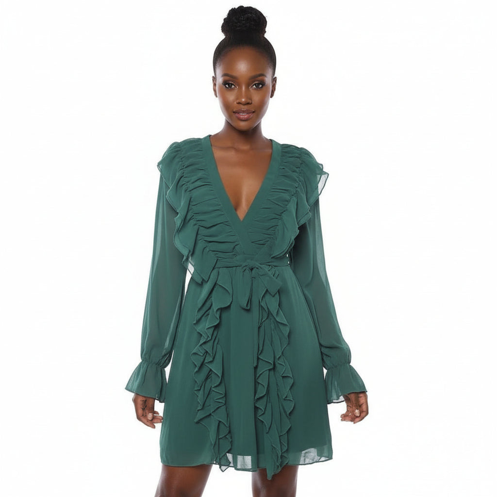 All Over Ruffle Mini Dress