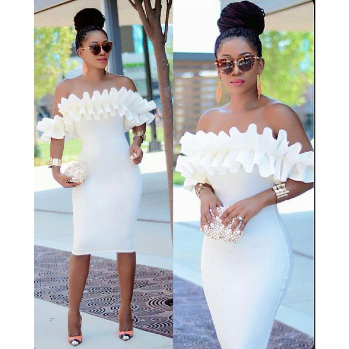 Sexy Ruffled Bodycon Dress — YELLOW SUB TRADING