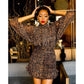 Lantern Sleeve Leopard Ruffle Dress