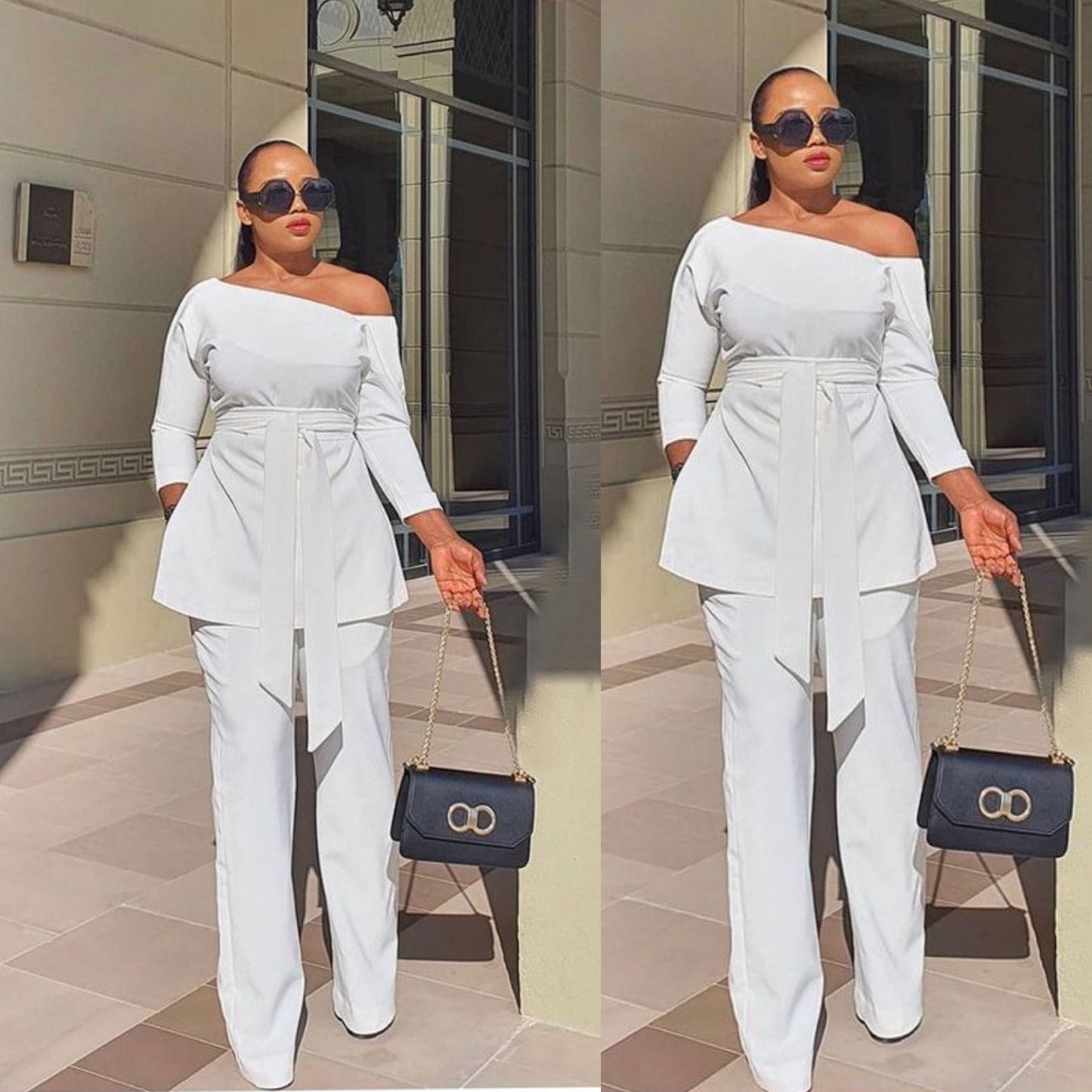 Cold Shoulder Twin Set